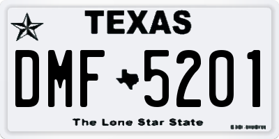 TX license plate DMF5201