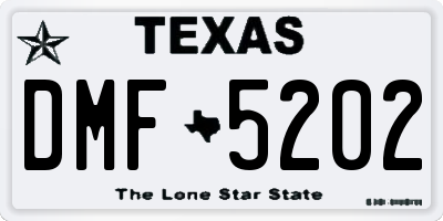 TX license plate DMF5202