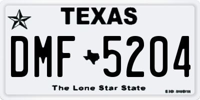 TX license plate DMF5204