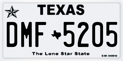 TX license plate DMF5205