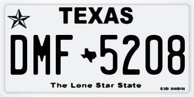 TX license plate DMF5208