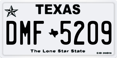 TX license plate DMF5209