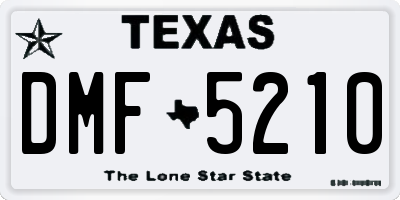 TX license plate DMF5210
