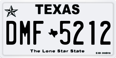 TX license plate DMF5212