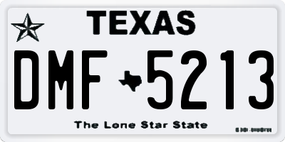TX license plate DMF5213