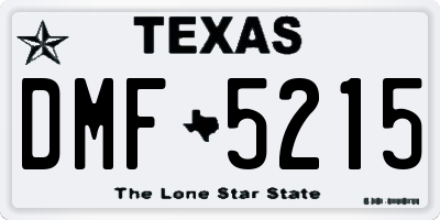 TX license plate DMF5215
