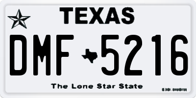 TX license plate DMF5216