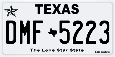TX license plate DMF5223