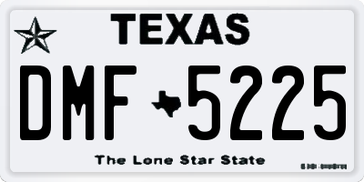 TX license plate DMF5225