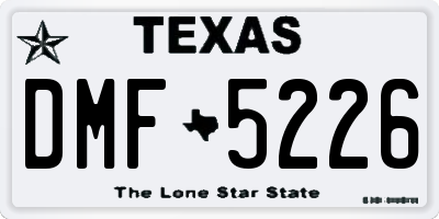 TX license plate DMF5226