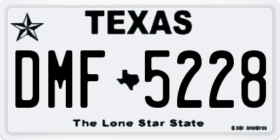TX license plate DMF5228