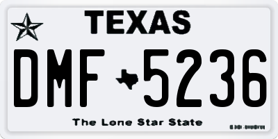 TX license plate DMF5236