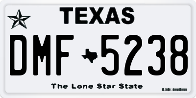 TX license plate DMF5238