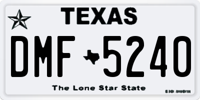 TX license plate DMF5240