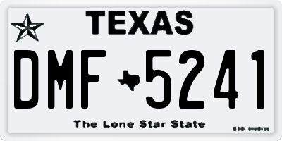 TX license plate DMF5241