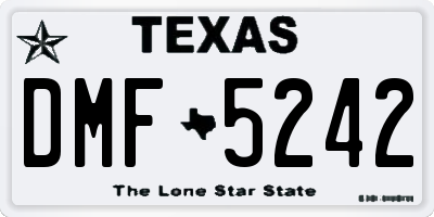 TX license plate DMF5242