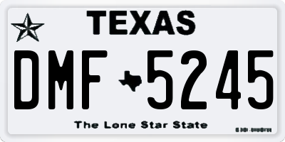 TX license plate DMF5245