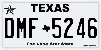 TX license plate DMF5246