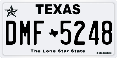 TX license plate DMF5248