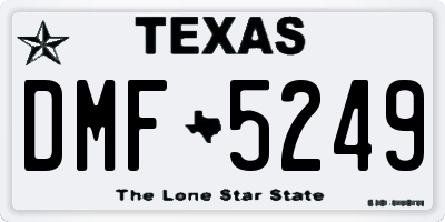 TX license plate DMF5249