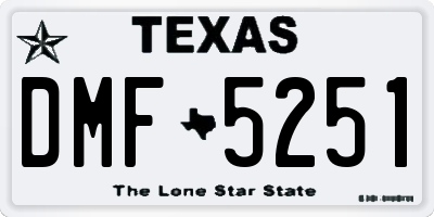 TX license plate DMF5251