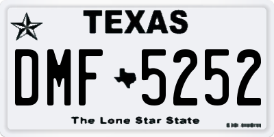 TX license plate DMF5252