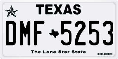 TX license plate DMF5253