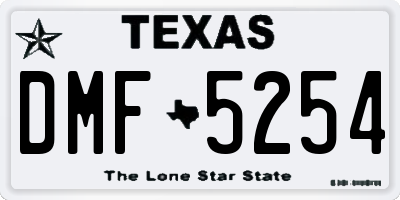 TX license plate DMF5254