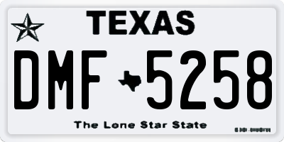 TX license plate DMF5258