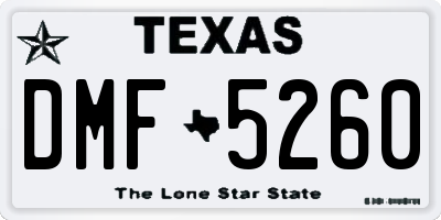 TX license plate DMF5260