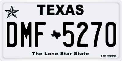 TX license plate DMF5270