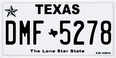 TX license plate DMF5278