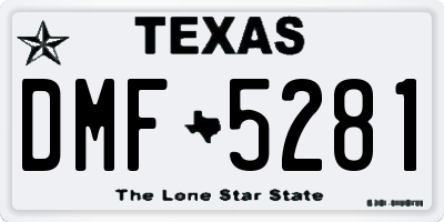 TX license plate DMF5281