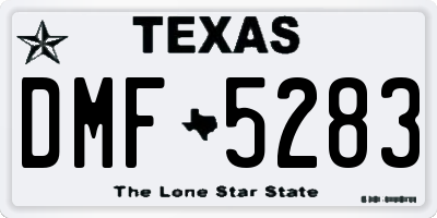 TX license plate DMF5283