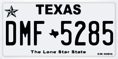 TX license plate DMF5285