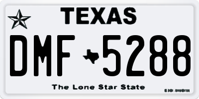 TX license plate DMF5288