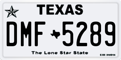 TX license plate DMF5289