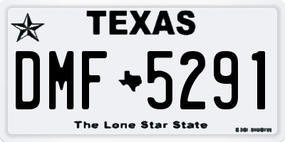 TX license plate DMF5291