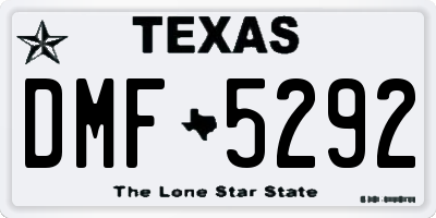 TX license plate DMF5292