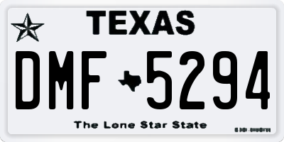 TX license plate DMF5294