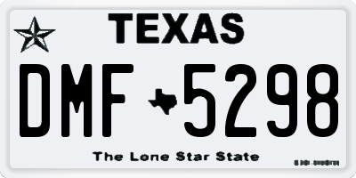 TX license plate DMF5298