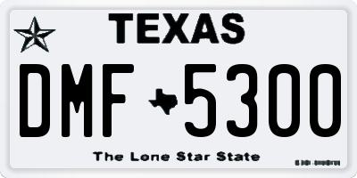 TX license plate DMF5300