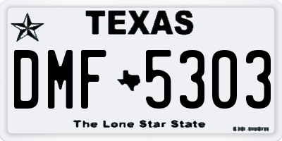 TX license plate DMF5303