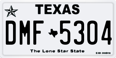 TX license plate DMF5304