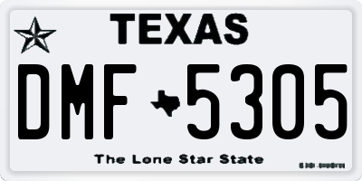 TX license plate DMF5305
