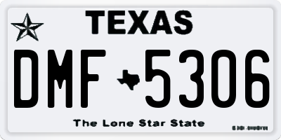 TX license plate DMF5306