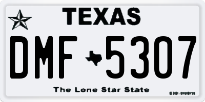 TX license plate DMF5307