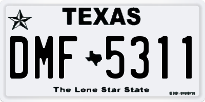 TX license plate DMF5311