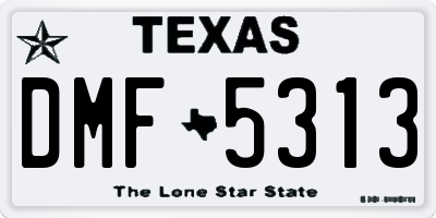TX license plate DMF5313
