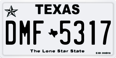 TX license plate DMF5317